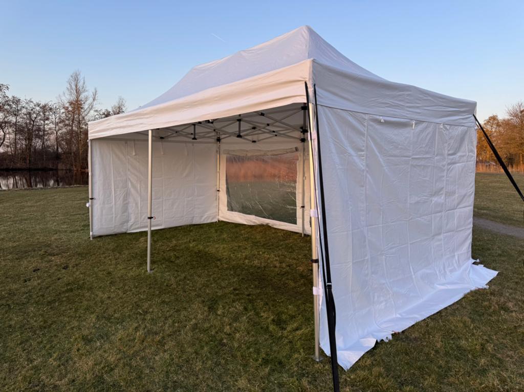 Toolport Partytent 3x6 wit met zijwanden PVC zware kwalitei, Tuin en Terras, Partytenten, Ophalen, Opvouwbaar, Partytent, Minder dan 4 meter