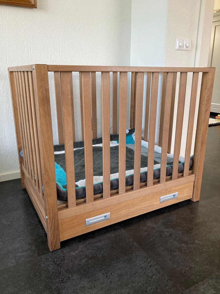 TWF box met lade, Kinderen en Baby's, Boxen, Zo goed als nieuw, Vierkant, In hoogte verstelbaar, Boxkleed, Lade, Ophalen