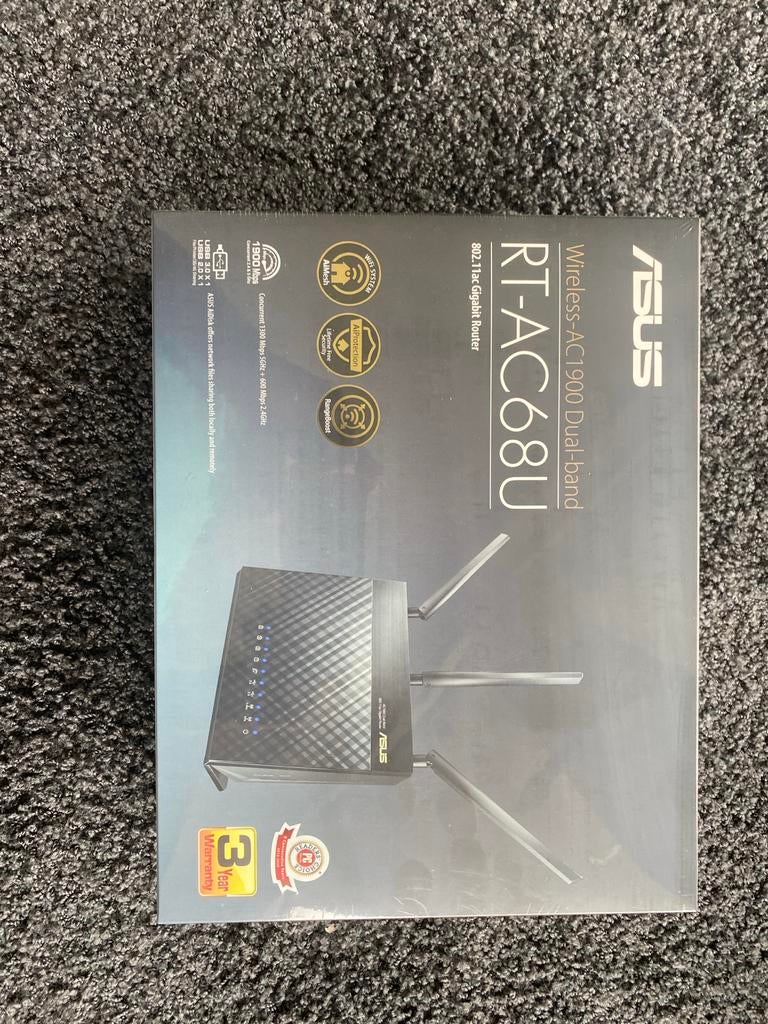 ASUS RT-AC68U Wireless-AC1900 Dual-band Gigabit Router, Computers en Software, Routers en Modems, Ophalen, Nieuw, Router