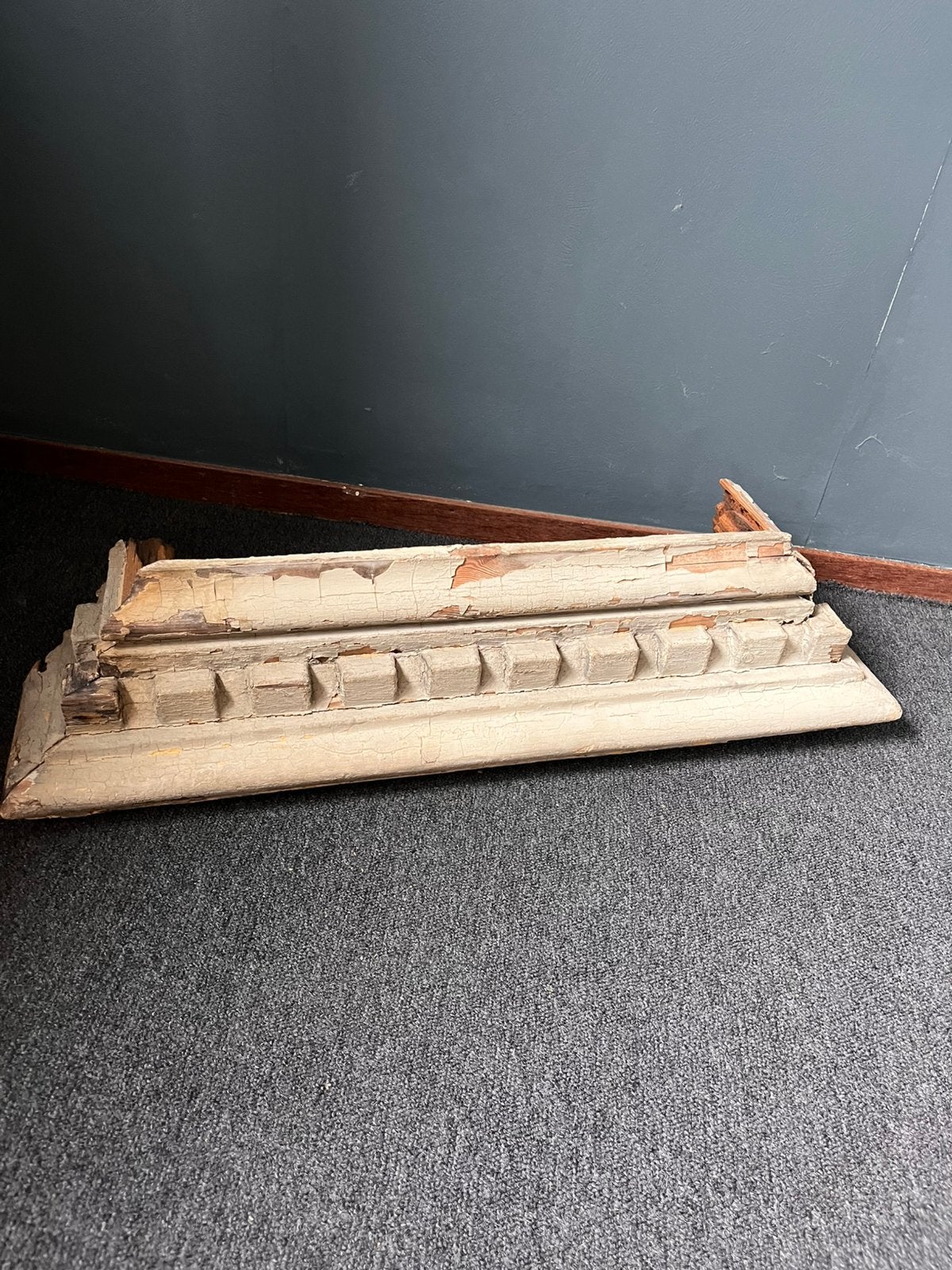 SALE oude houten ornament **het geruite roosje**, Ophalen of Verzenden, Zo goed als nieuw