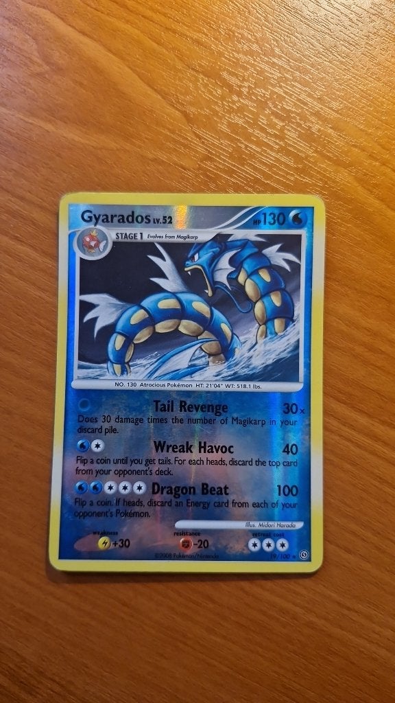 Pokémon Gyarados Lv.52 Holo 19/100 – Stormfront 2008, Ophalen of Verzenden, Gebruikt, Losse kaart, Foil