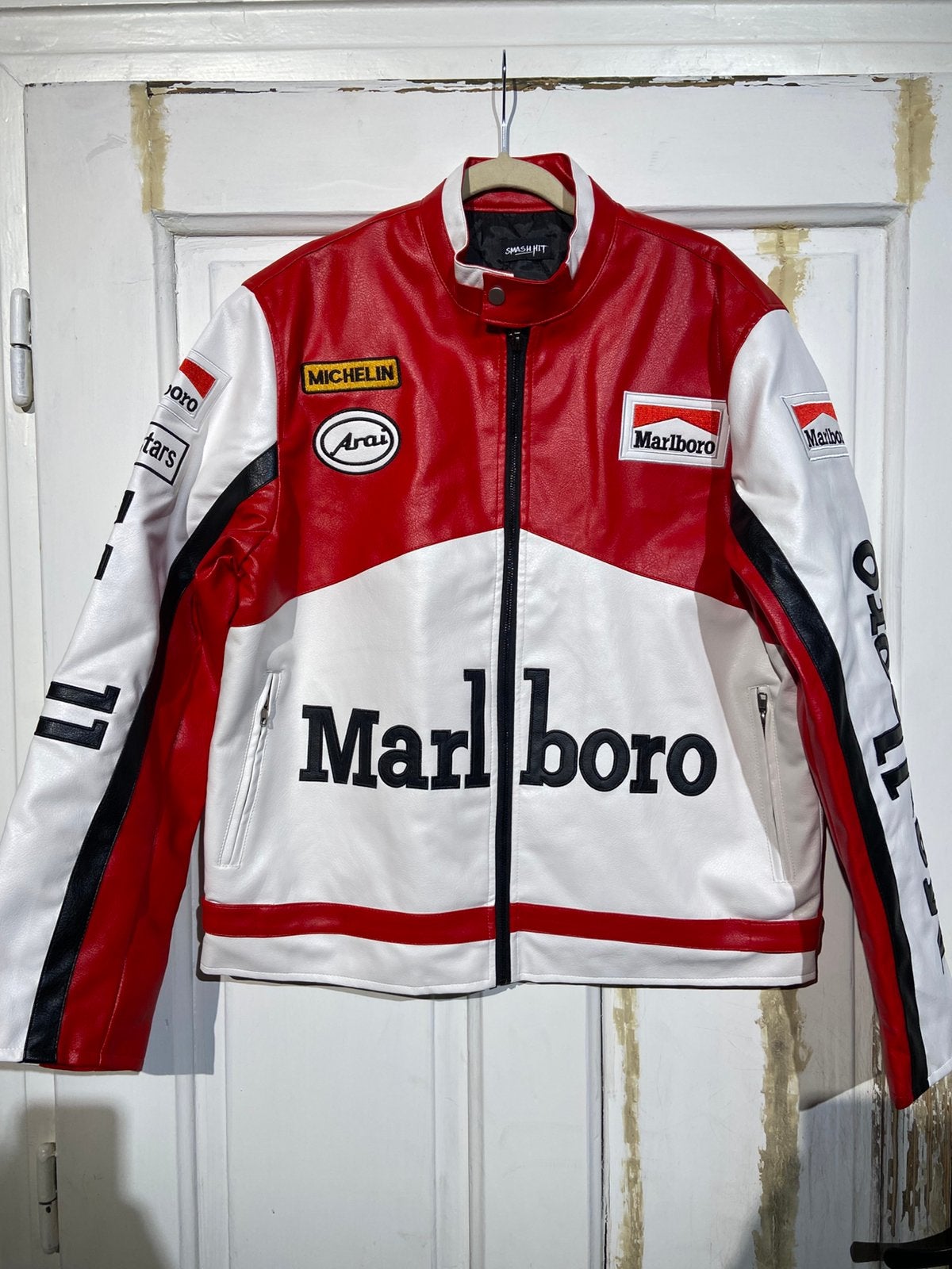 Marlboro Racing-jas (maat XL) Lederlook classic, Ophalen of Verzenden, Zo goed als nieuw, Maat 56/58 (XL), Rood