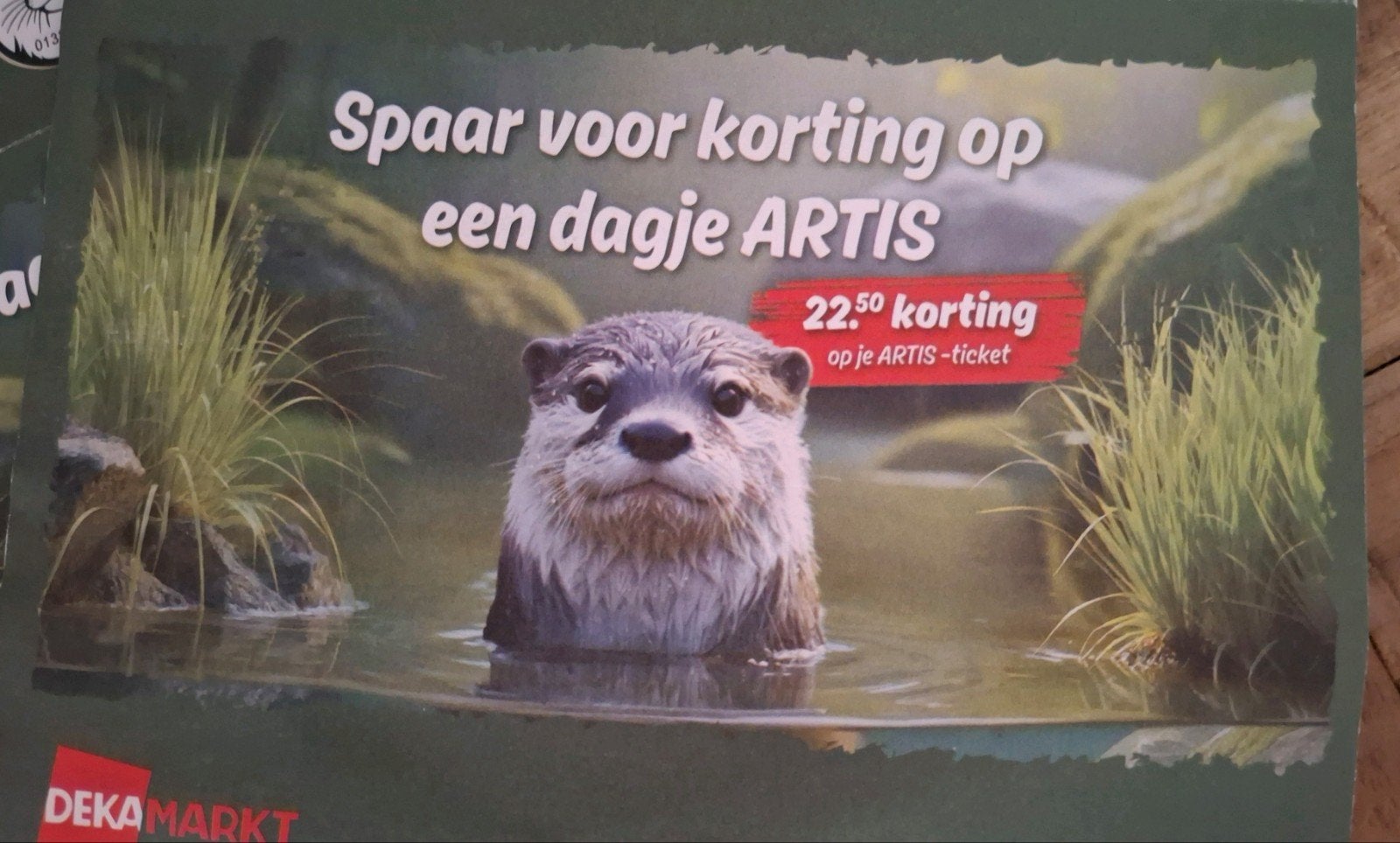 Artis Spaarkaarten DEKAMARKT, Eén persoon, Ticket of Toegangskaart