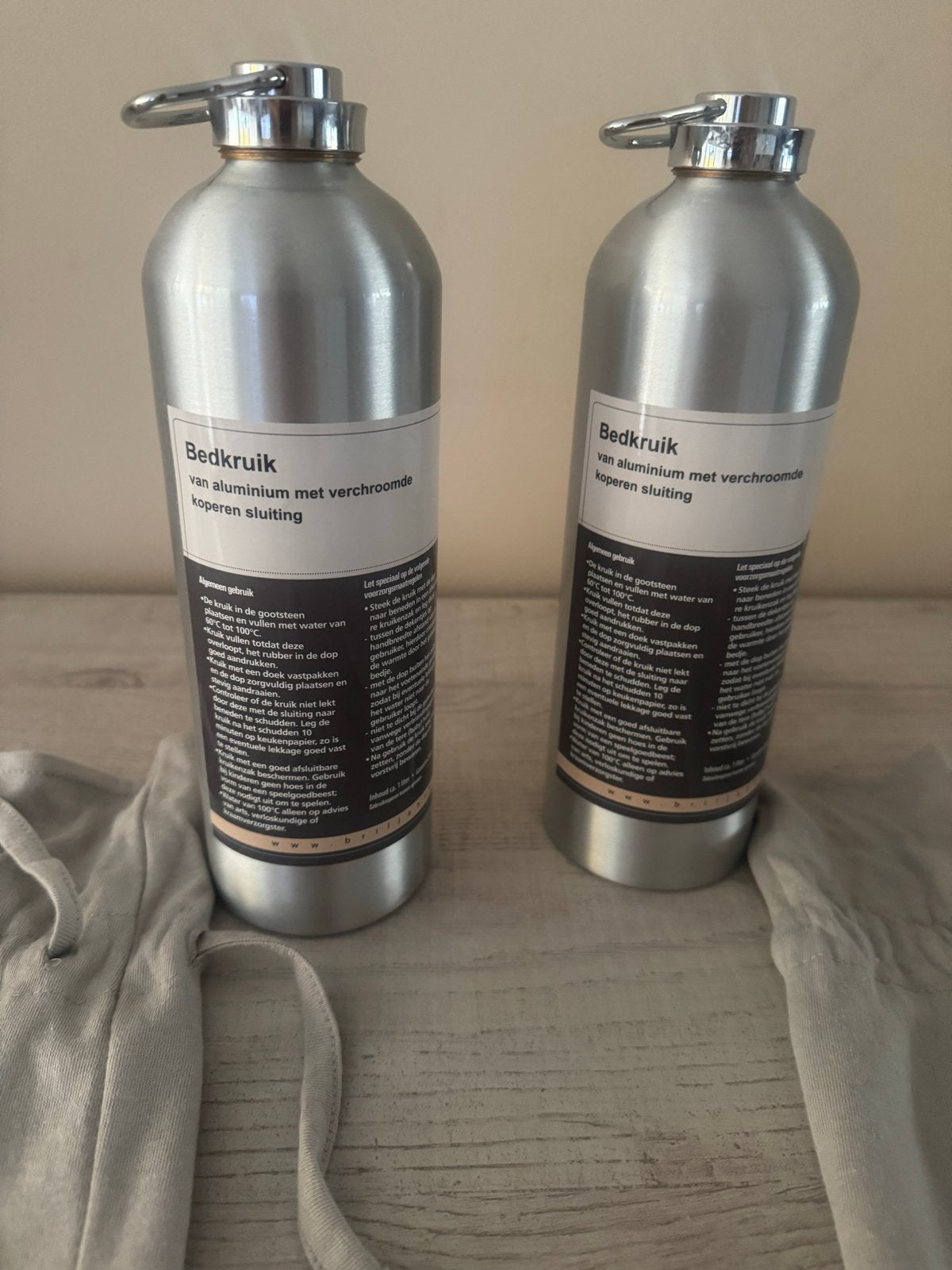 Bedkruik van aluminium met verchroomde koperen sluiting, Ophalen of Verzenden, Nieuw