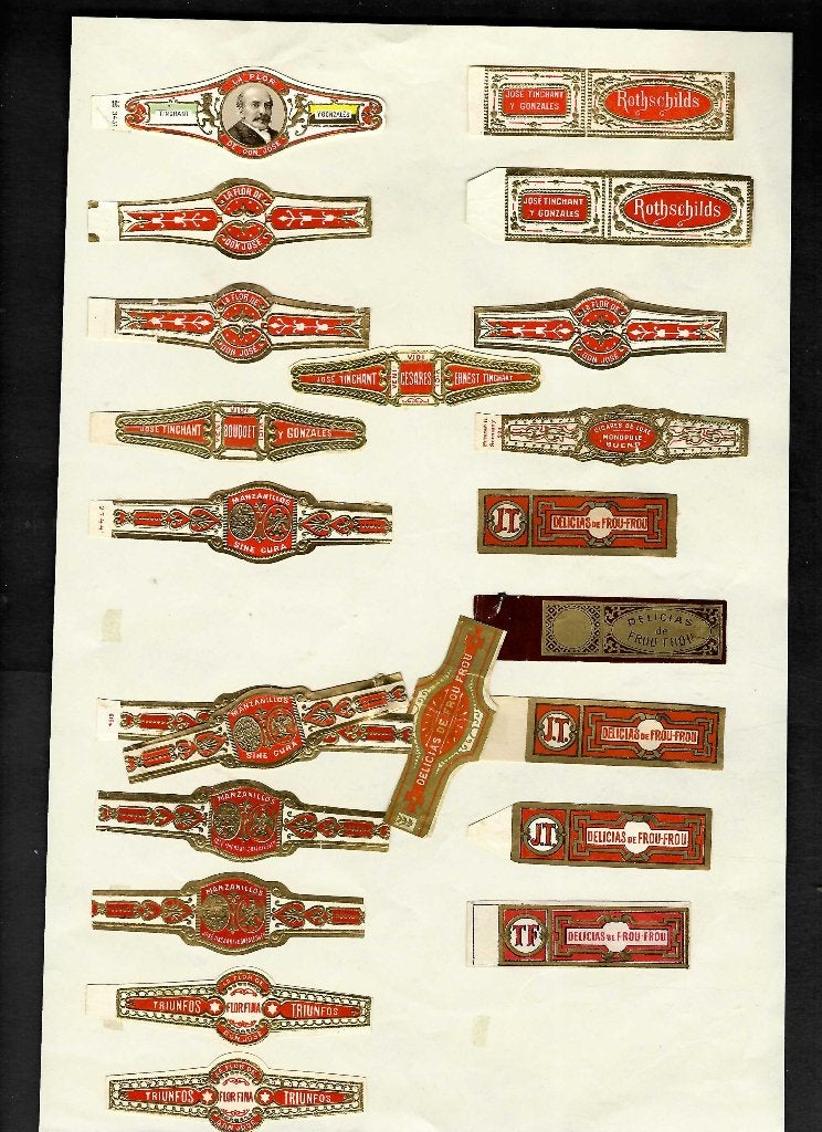 Tinchant e.a.  22  banden, Verzamelen, Ophalen of Verzenden, Gebruikt, Sigarenbandjes
