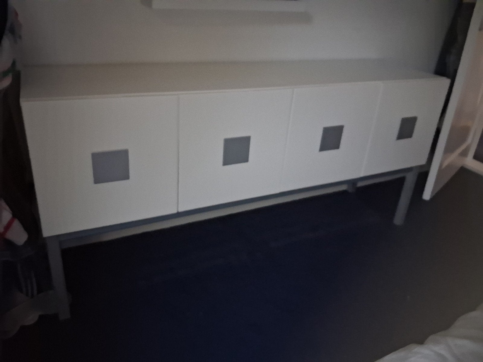 Jan de Bouvrie Dressoir Wit - 160cm breed, 80cm hoog, Gebruikt, 150 tot 200 cm, Modern, 25 tot 50 cm