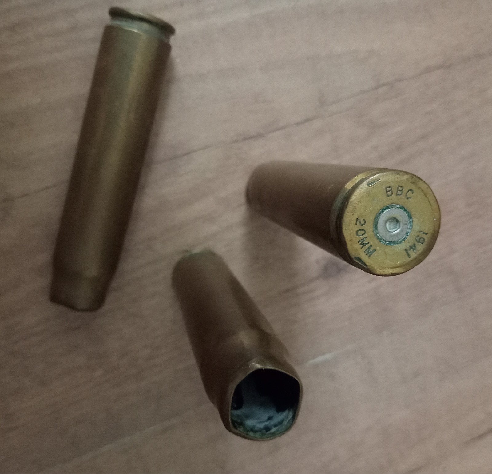 Oerlikon 20mm hulzen uit 1941 - Set van 3, Ophalen of Verzenden
