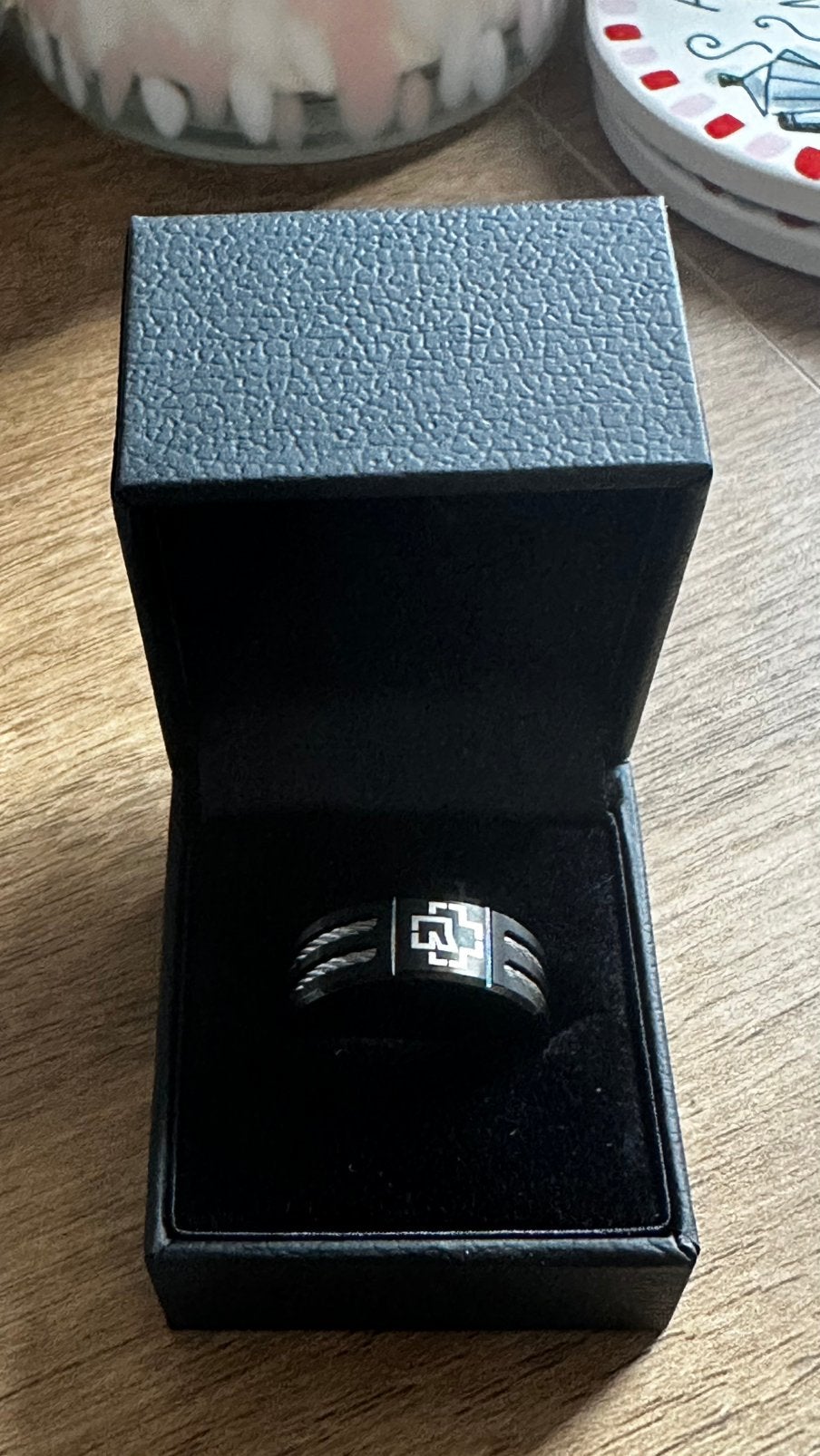 NIEUW Rammstein Ring "Schwarzes Blut" - Maat 57, 20 of groter, IJzer of Staal, Zwart, Nieuw