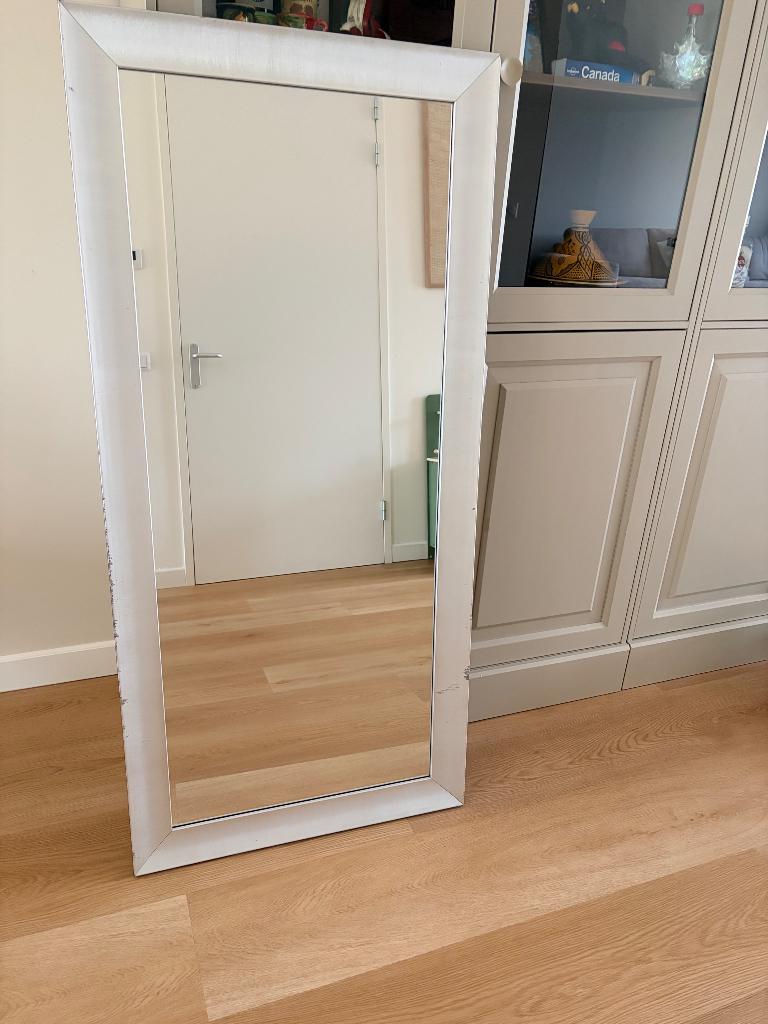 Spiegel, Huis en Inrichting, Woonaccessoires | Spiegels, Ophalen, 100 tot 150 cm, Zo goed als nieuw, Rechthoekig