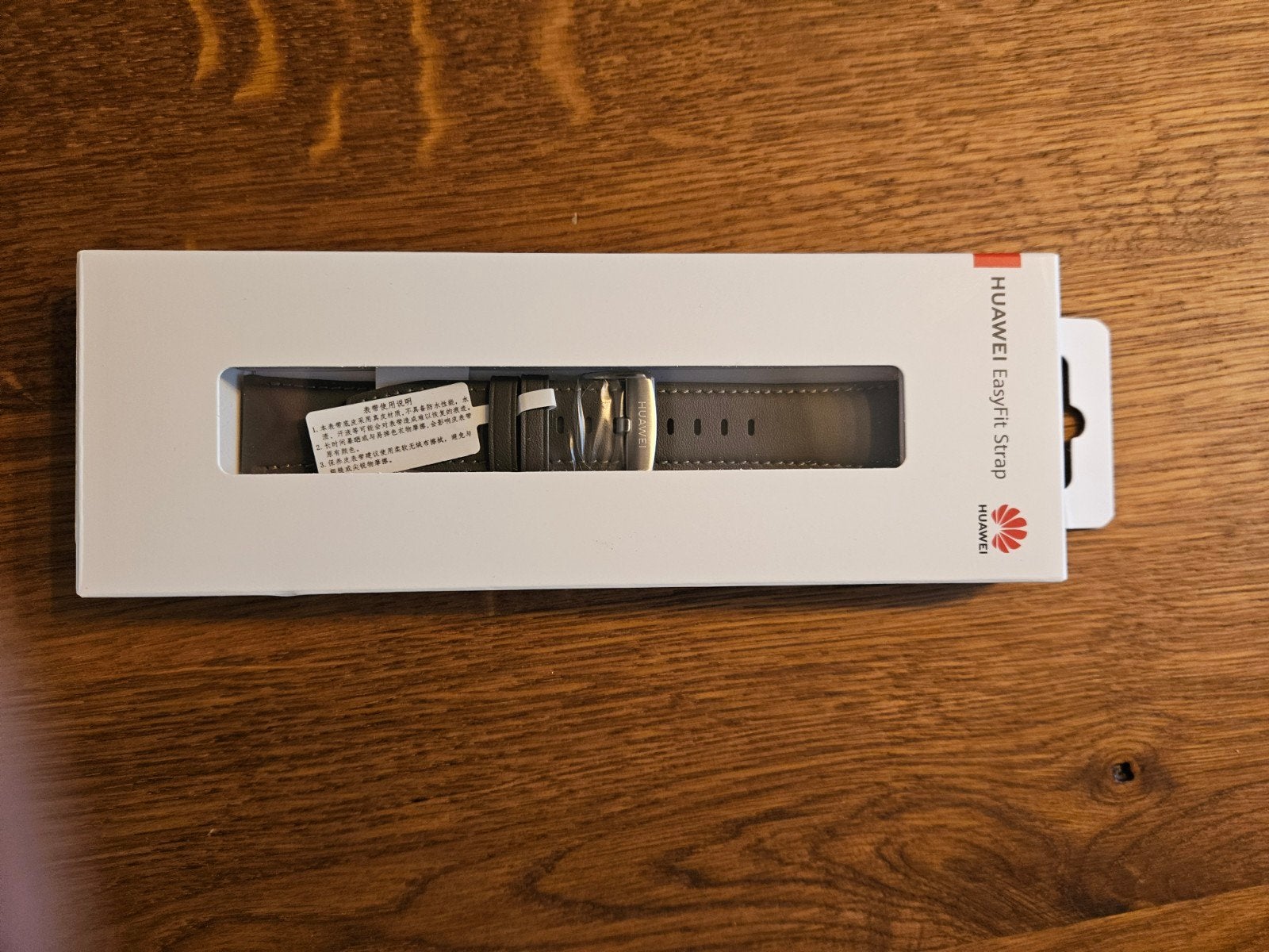 Huawei EasyFit Strap - Grijs Vegan Leer 22mm, Overige merken, Leer, Staal, Polshorloge