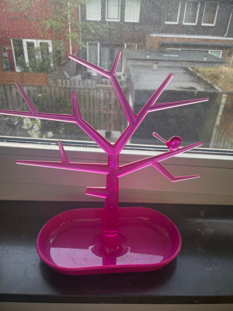 Roze sieradenboom sieradenhouder armband ketting ring, Ophalen of Verzenden, Zo goed als nieuw, Roze