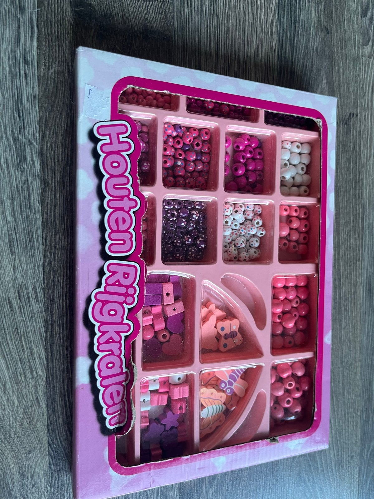 Houten Rijgkralen Set - Diverse Kleuren en Vormen, Ophalen of Verzenden, Zo goed als nieuw, Kraal
