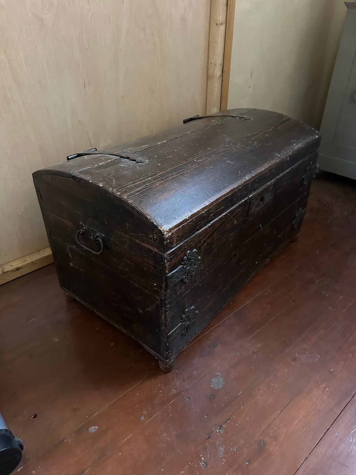 Antieke houten dekenkist / verkleedkist, Ophalen, Minder dan 50 cm, Gebruikt, 50 tot 100 cm