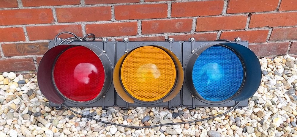 Origineel Amerikaans hangende verkeerslicht, komt uit Texas., Verzamelen, Ophalen, Gebruikt, Auto's