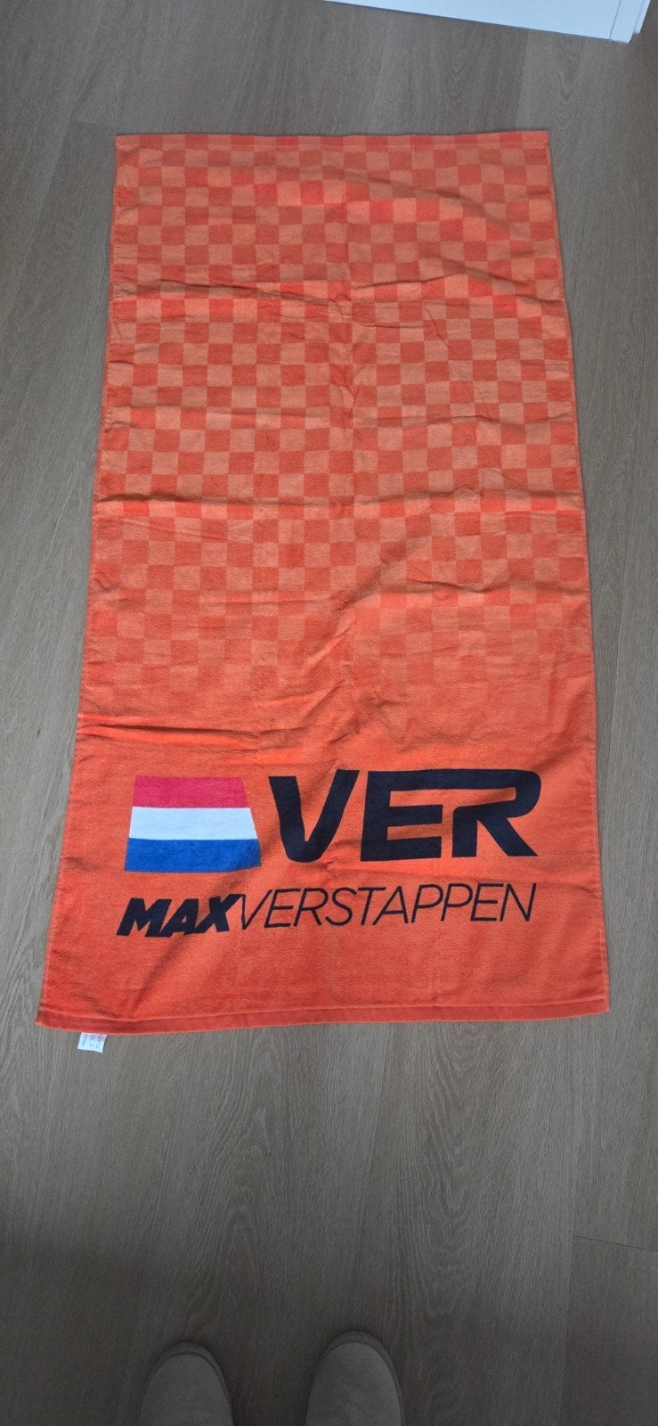 Max Verstappen Handdoek - Oranje 100% Katoen, Ophalen of Verzenden, Nieuw, Oranje, Textiel