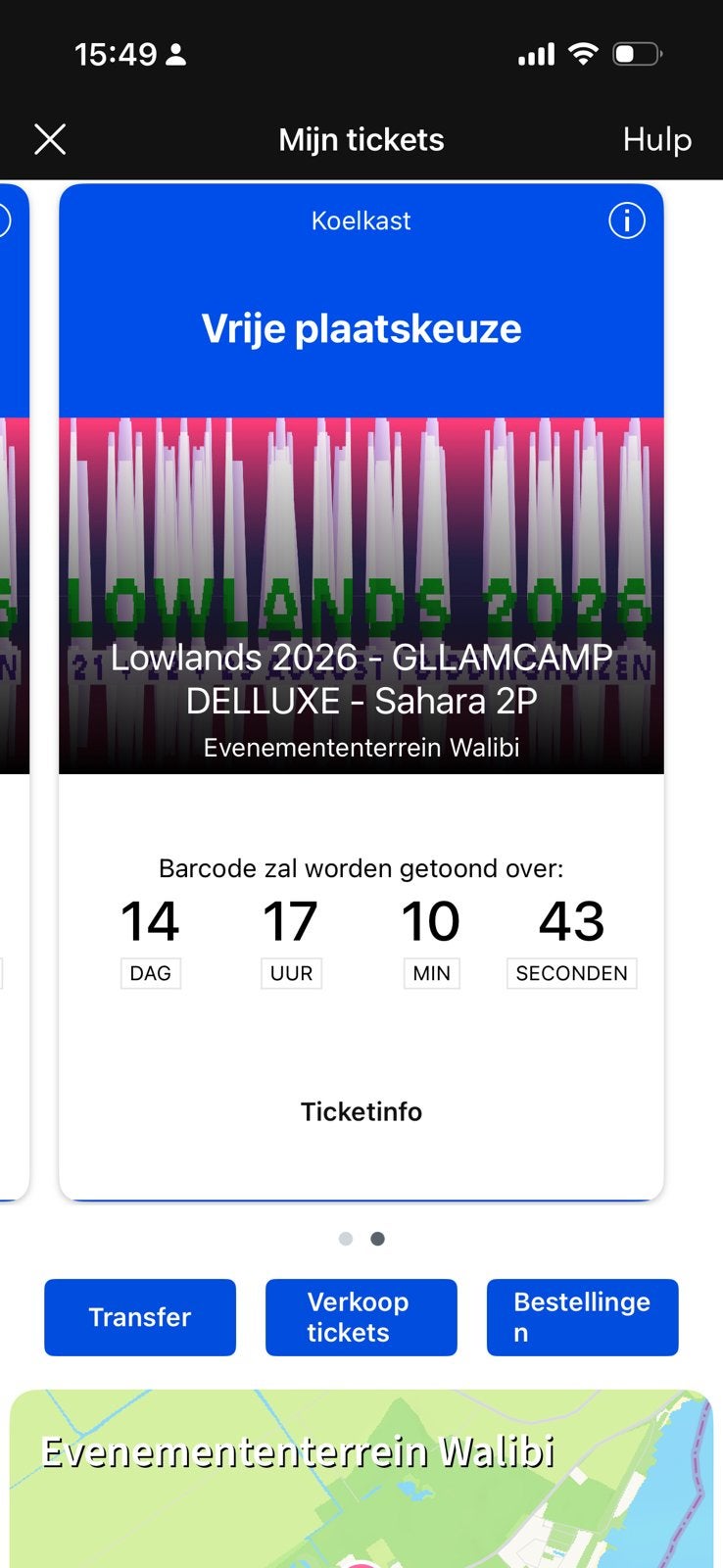 Lowlands 2026 - GLLAMCAMP DELLUXE - Sahara 2P met koelkast!, Twee personen, 1 overnachting
