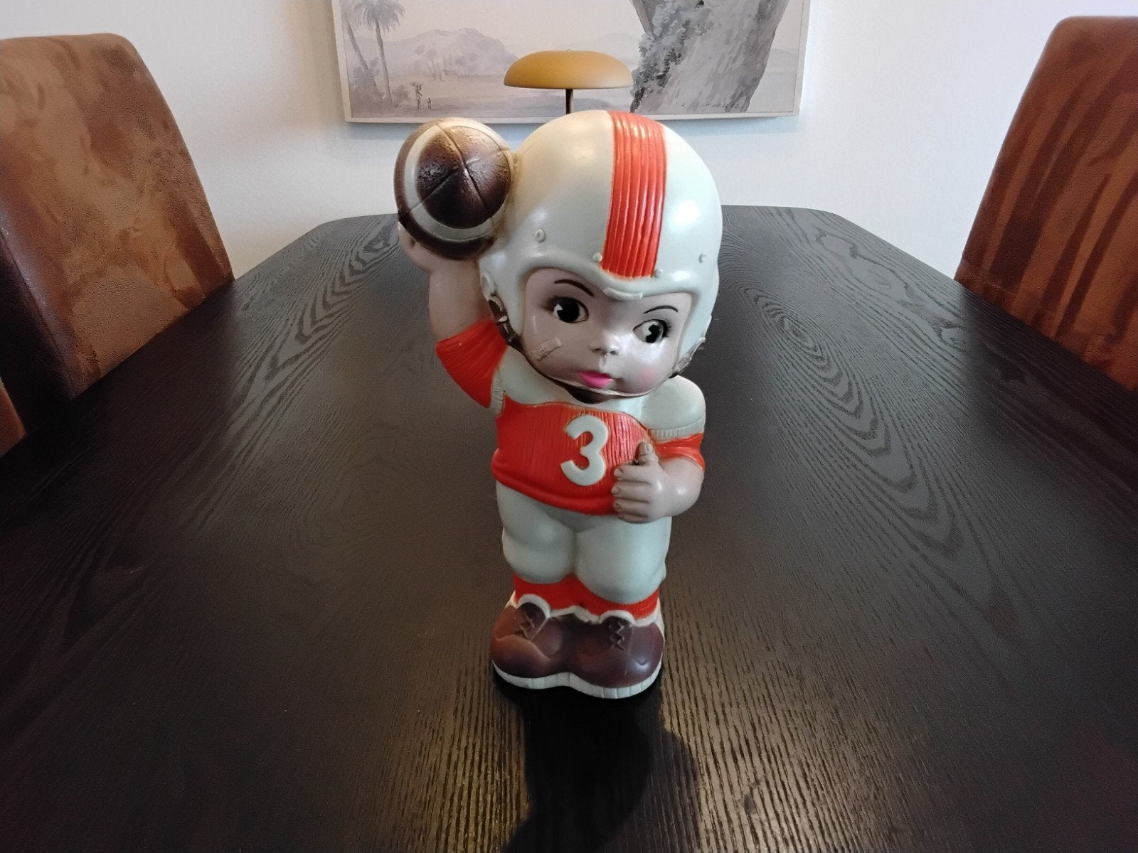 Vintage Little Boy Football Player spaarpot, 1974, Ophalen of Verzenden, Gebruikt, Kunststof, Overige thema's