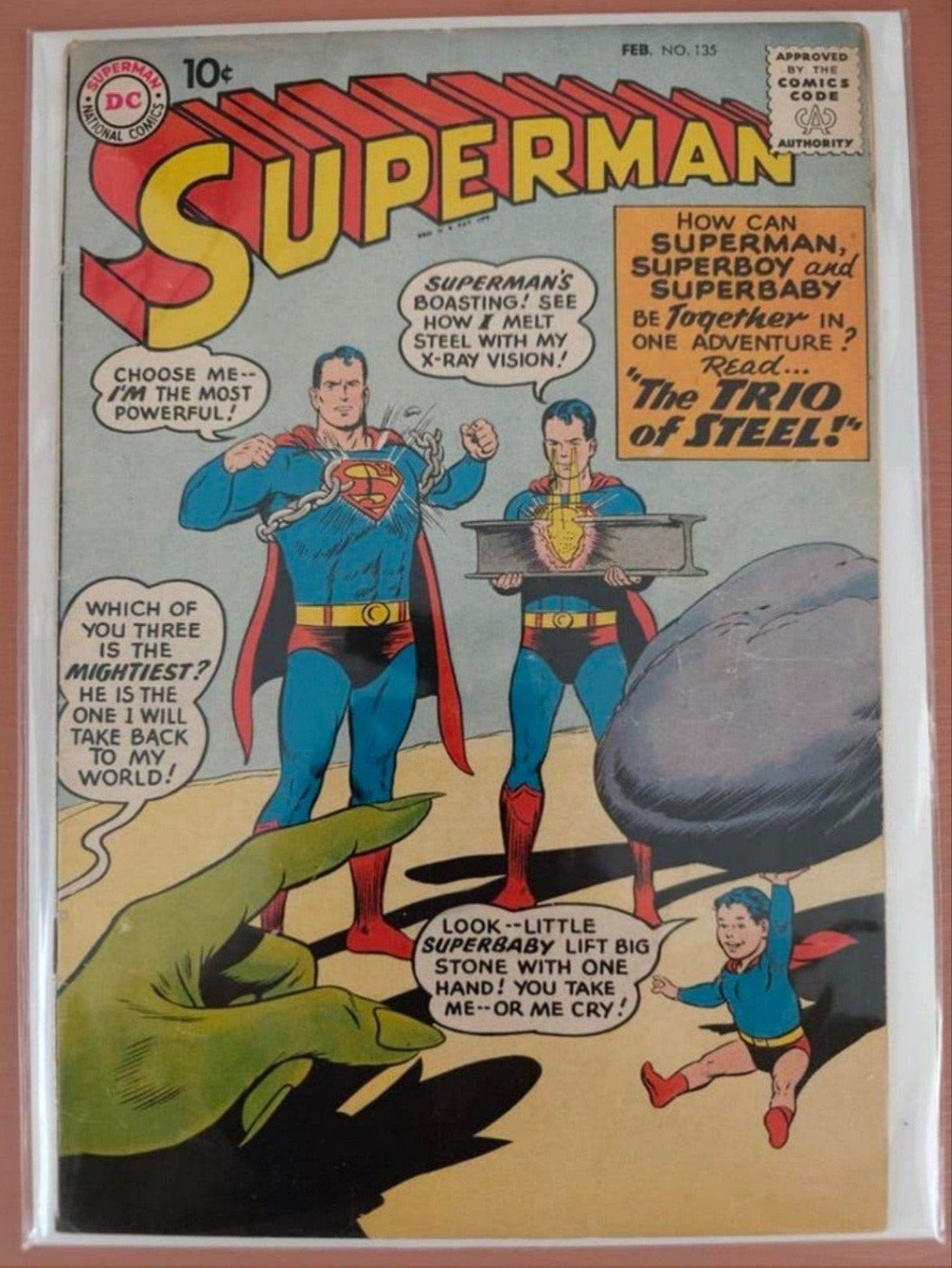 Superman #135 (1960)🔑, Eén comic, Ophalen of Verzenden, Zo goed als nieuw, Amerika