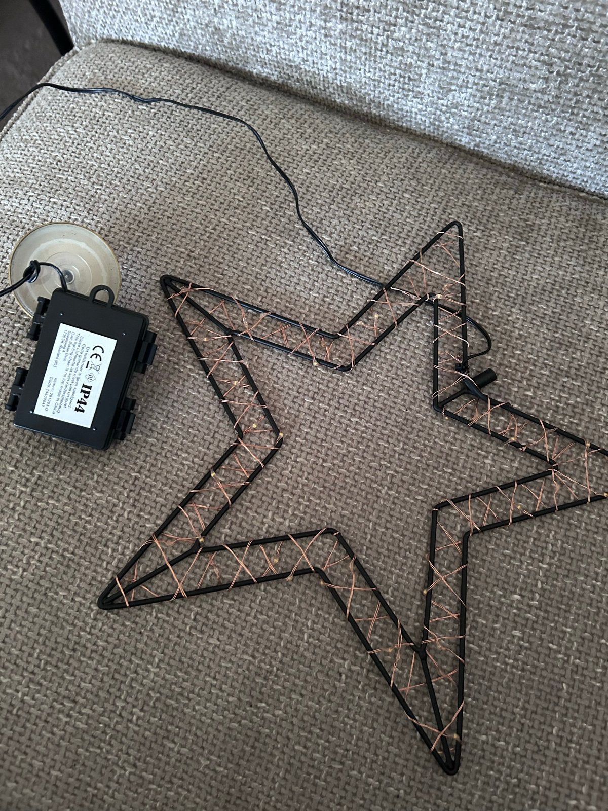Decoratieve Ster met LED Verlichting kerst, Zwart, Ophalen of Verzenden, Zo goed als nieuw, Metaal