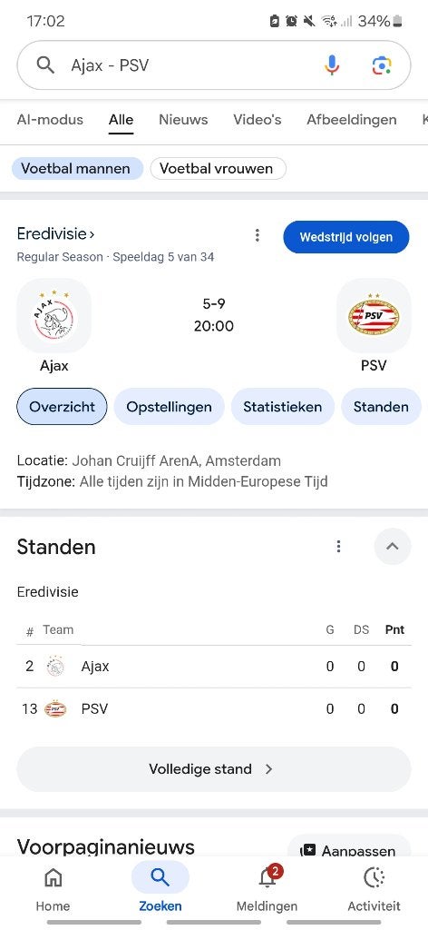 Ajax - psv, Tickets en Kaartjes, Losse kaart, Twee personen, Februari