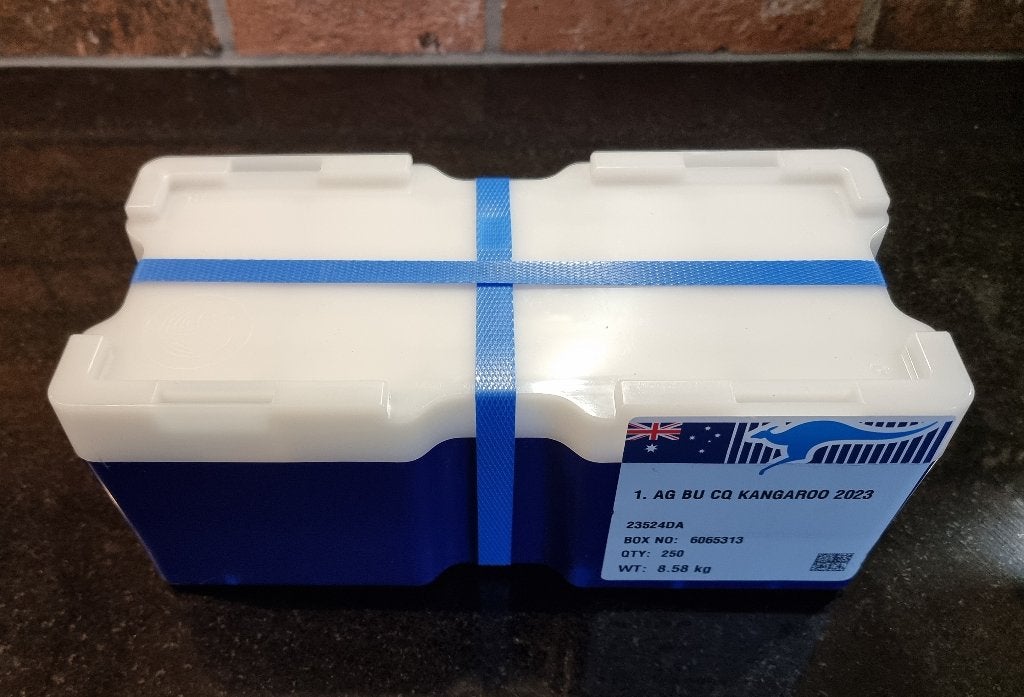 Kangaroo 250 x 1 oz .9999 zilveren munten Monsterbox, Ophalen, Zilver