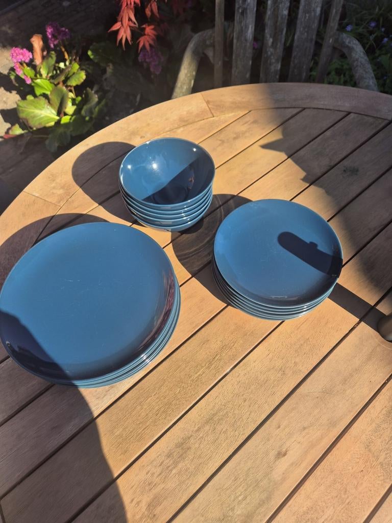 Servies donker blauw, Ophalen, Gebruikt, Bord(en), Overige stijlen