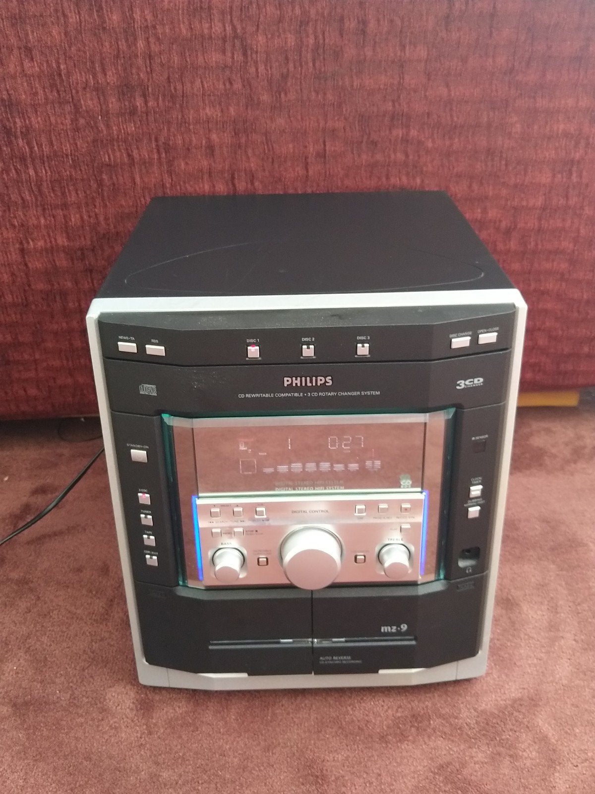 Philips MZ-9 stereo set 3 disc wisselaar, Ophalen of Verzenden, Gebruikt, Tuner of Radio, Philips