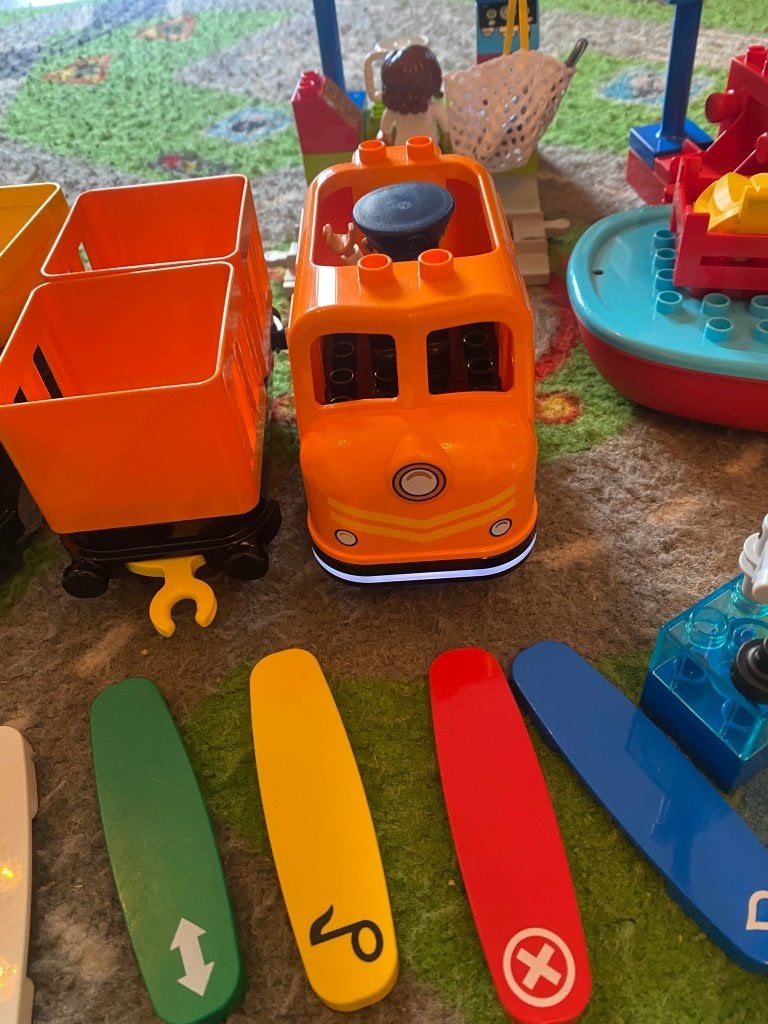Duplo Goederen trein 10875 incl brug, spoorwegovergang& meer, Compleet, -, -, Ophalen of Verzenden