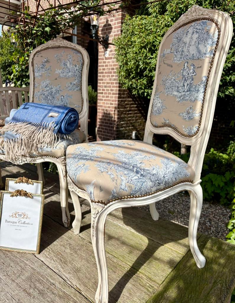Nieuw gestoffeerde antieke stoeltjes, landelijk wonen, Antiek en Kunst, Antiek | Meubels | Stoelen en Banken, Ophalen