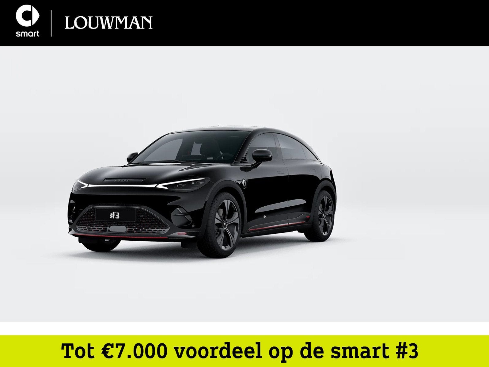 Smart #3 BRABUS 66 kWh | Warmtepomp | Memorypakket voorstoel, Auto's, Automaat, 430 pk, Zwart, Verwarmde buitenspiegels