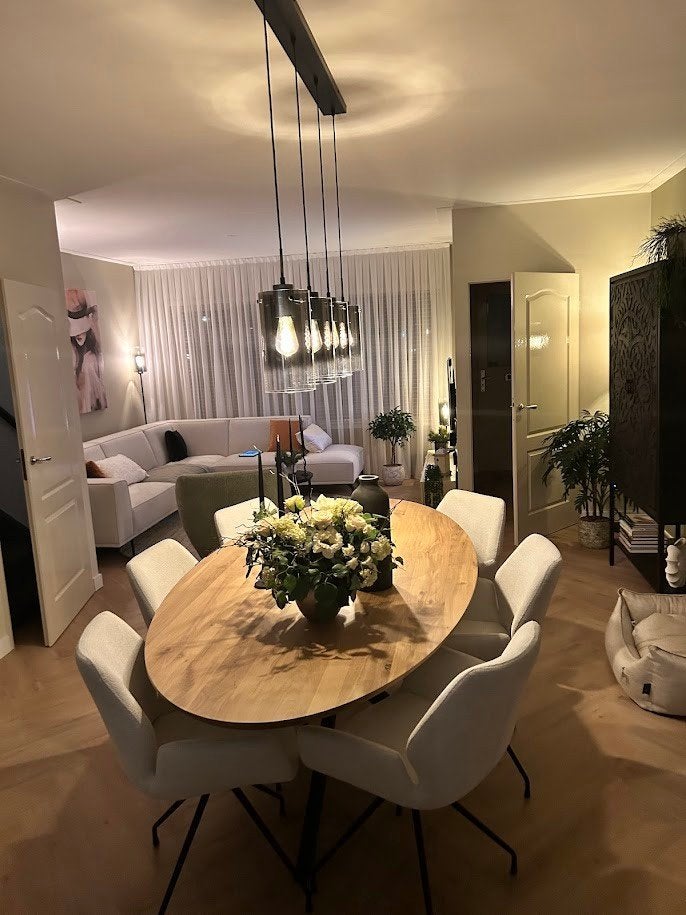 eettafel  met stoelen, Ophalen, 100 tot 150 cm, 200 cm of meer, Zo goed als nieuw