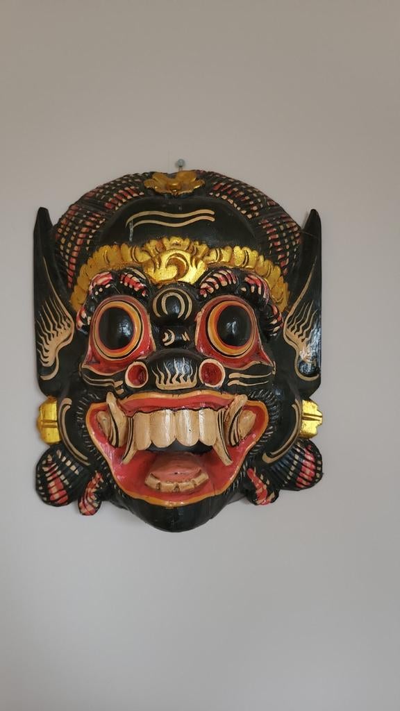 Barong Masker - Indonesië - Hout - Uniek - Kunst, Antiek en Kunst, Kunst | Beelden en Houtsnijwerken, Ophalen of Verzenden