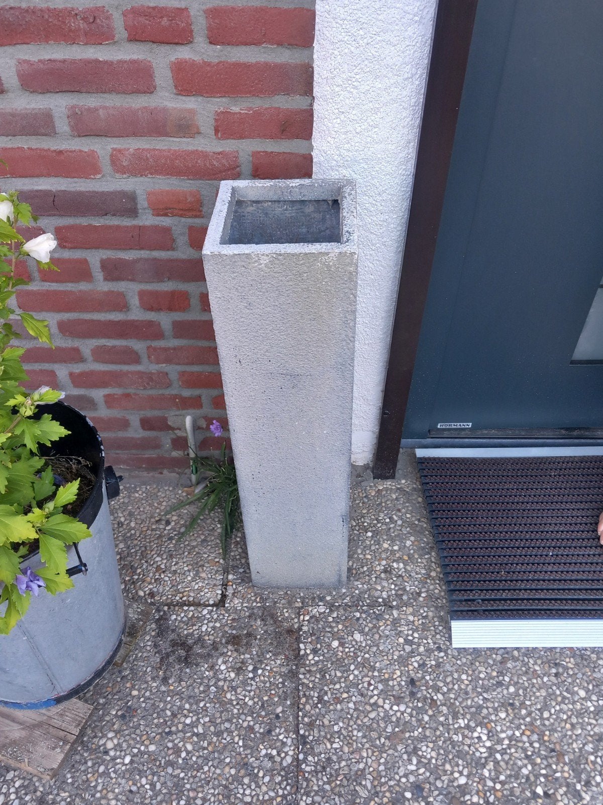 Hoge vierkante bloempot van beton, Ophalen, Gebruikt, Vierkant, Minder dan 25 cm