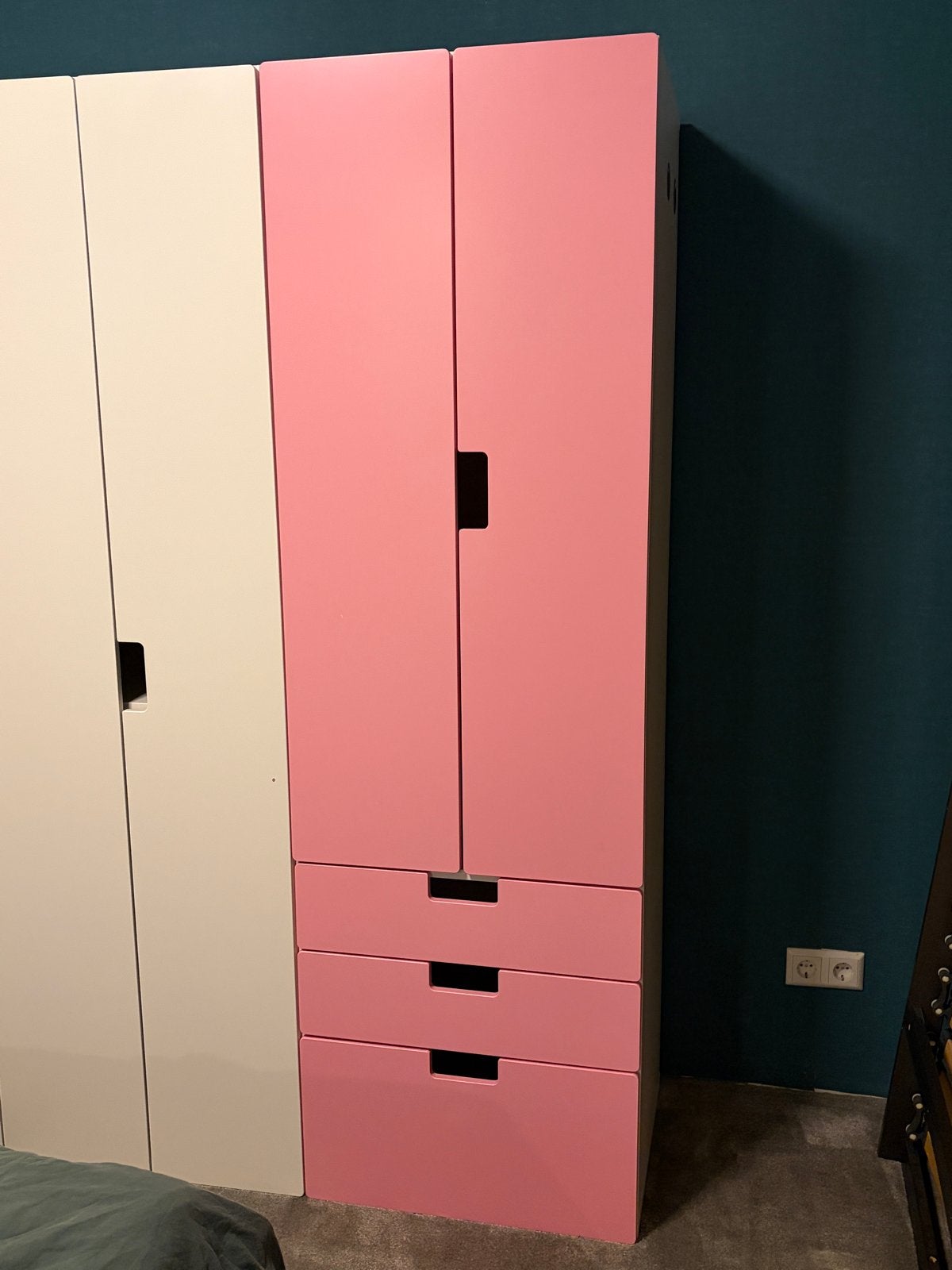 Roze stuva kast met lades en planken, Ophalen, Gebruikt, 50 tot 70 cm, 105 cm of meer