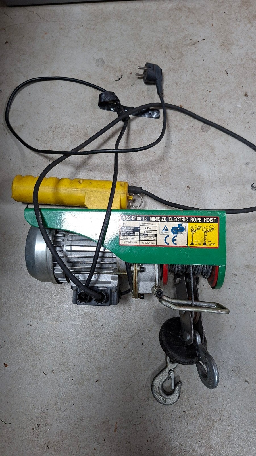 HGS-B100-12 Minisize Elektrische Kabeltakel, Ophalen, Gebruikt, Elektrisch