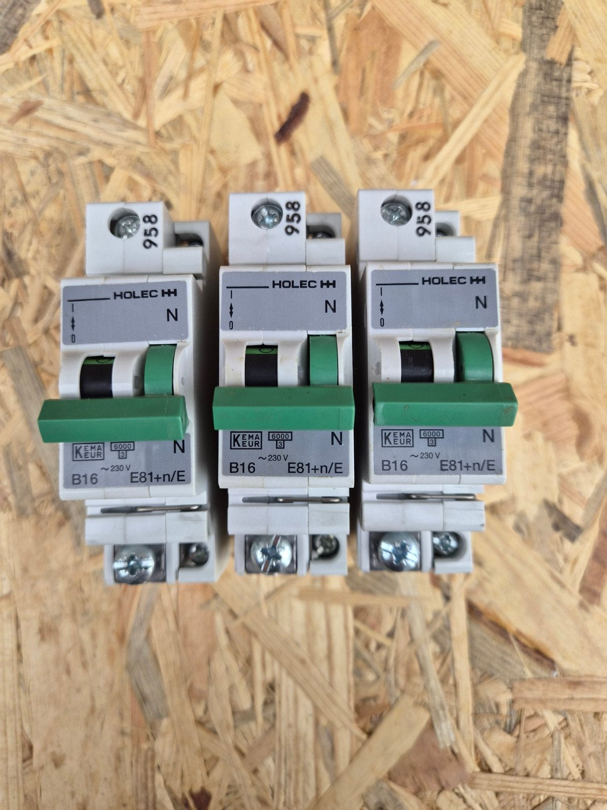 Holec B16 Installatieautomaten (3 stuks), Ophalen of Verzenden, Gebruikt, Overige merken, Installatieautomaat