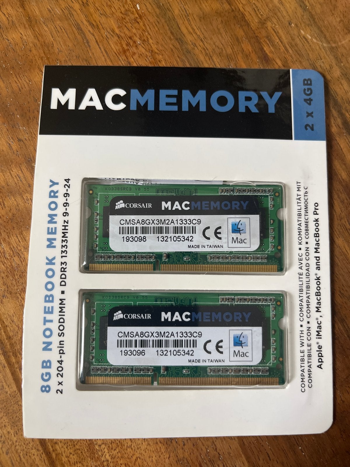 Corsair Mac Memory 8GB (2x4GB) DDR3 1333MHz SO-DIMM, Computers en Software, RAM geheugen, 8 GB, DDR3, Ophalen of Verzenden, Laptop