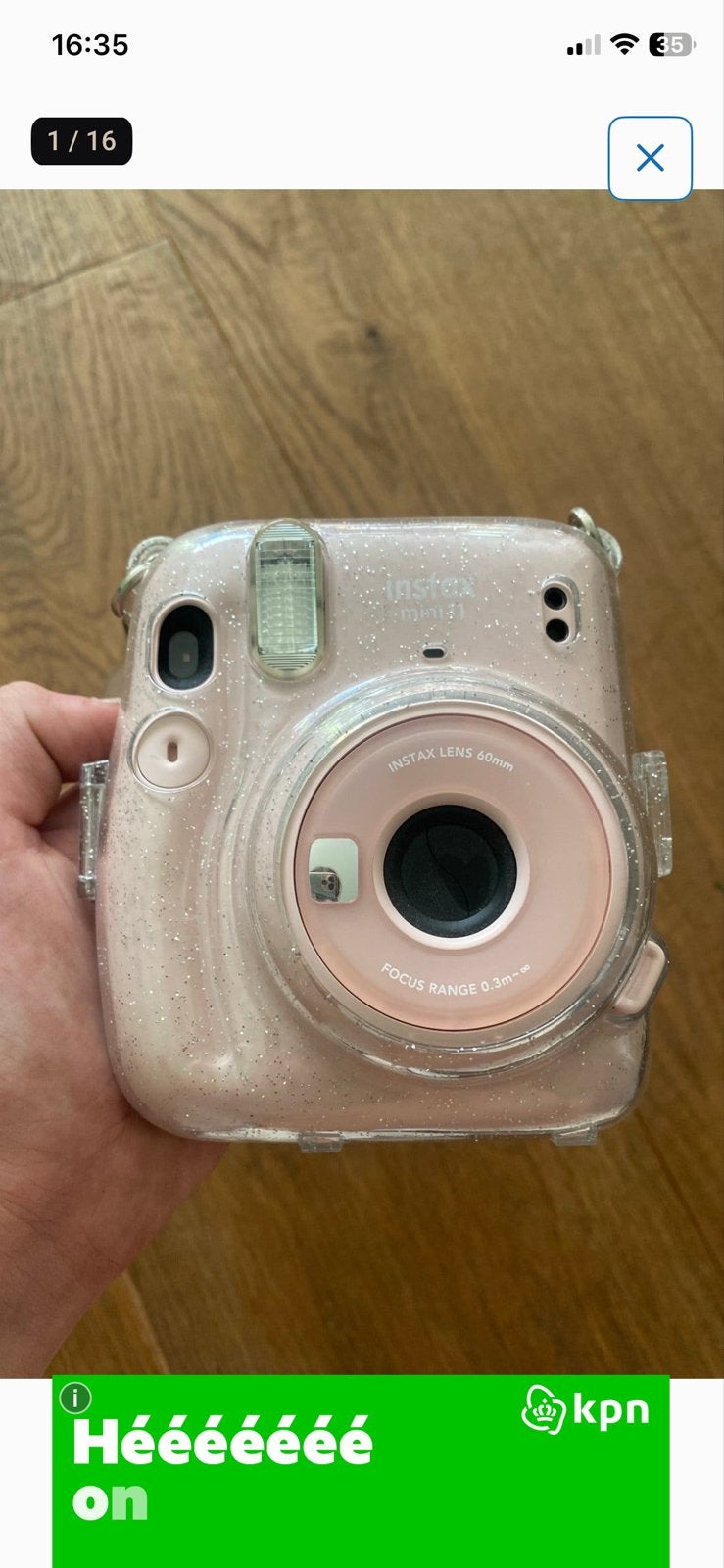 Fujifilm Instax Mini 11 Roze Instant Camera met Hoesje, Ingebouwde flitser, Instant camera, Ophalen of Verzenden, Zo goed als nieuw