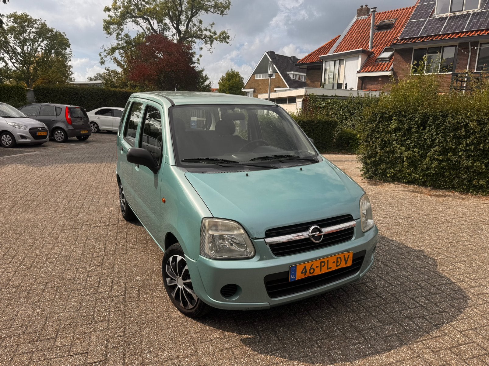 Opel Agila 1.2 I 16V 2004 prachtig Groen! Lange APK, Voorwielaandrijving, Stof, Zwart, 1199 cc