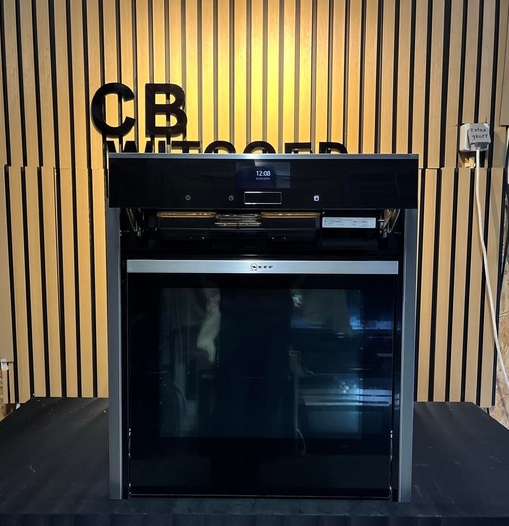 Siemens/Neff combi stoomoven met Slide & Hide systeem, Ophalen, Zo goed als nieuw, Stoom, Oven met grill