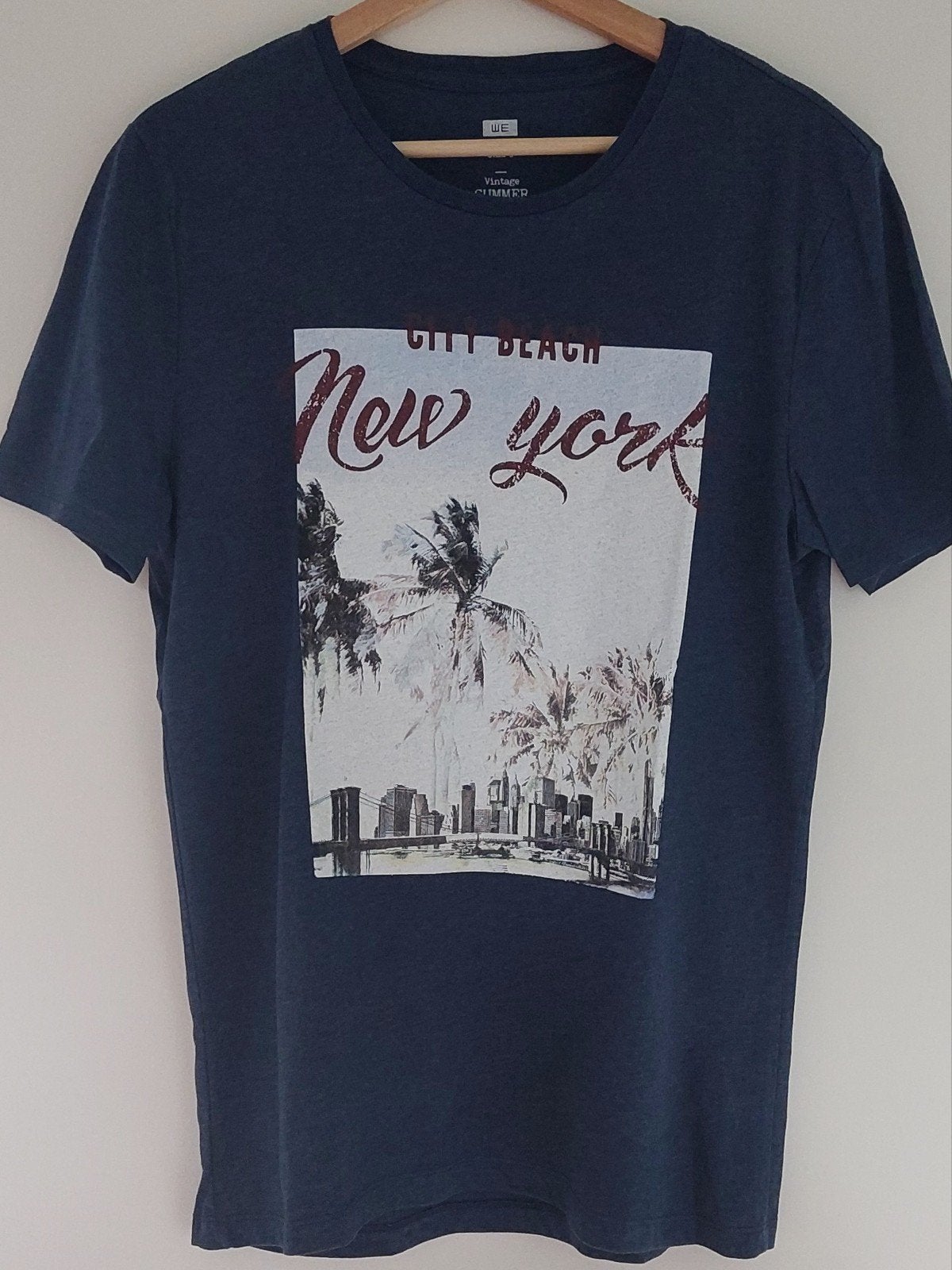 We  heren t-shirt blauw maat L zgan., Kleding | Heren, T-shirts, Maat 52/54 (L), Blauw, Ophalen of Verzenden, Zo goed als nieuw
