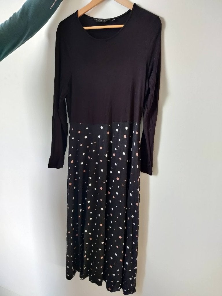 Dorothy Perkins - Maxi jurk zwart met stippen - maat 42, Zwart, Maat 42/44 (L), Ophalen of Verzenden, Dorothy Perkins