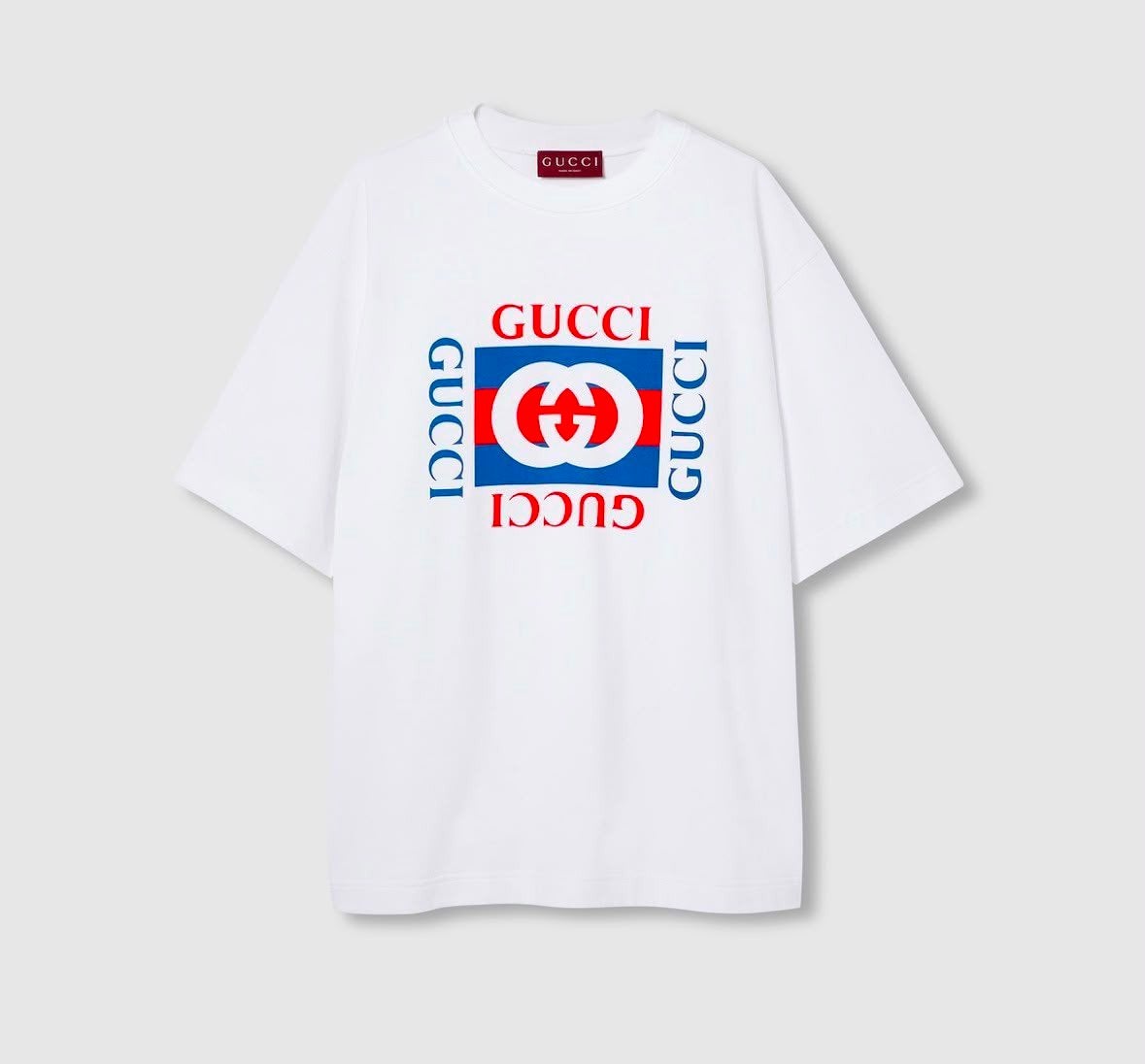 Gucci T-shirt met logo - Wit, Maat 38/40 (M), Wit, Ophalen of Verzenden, Korte mouw