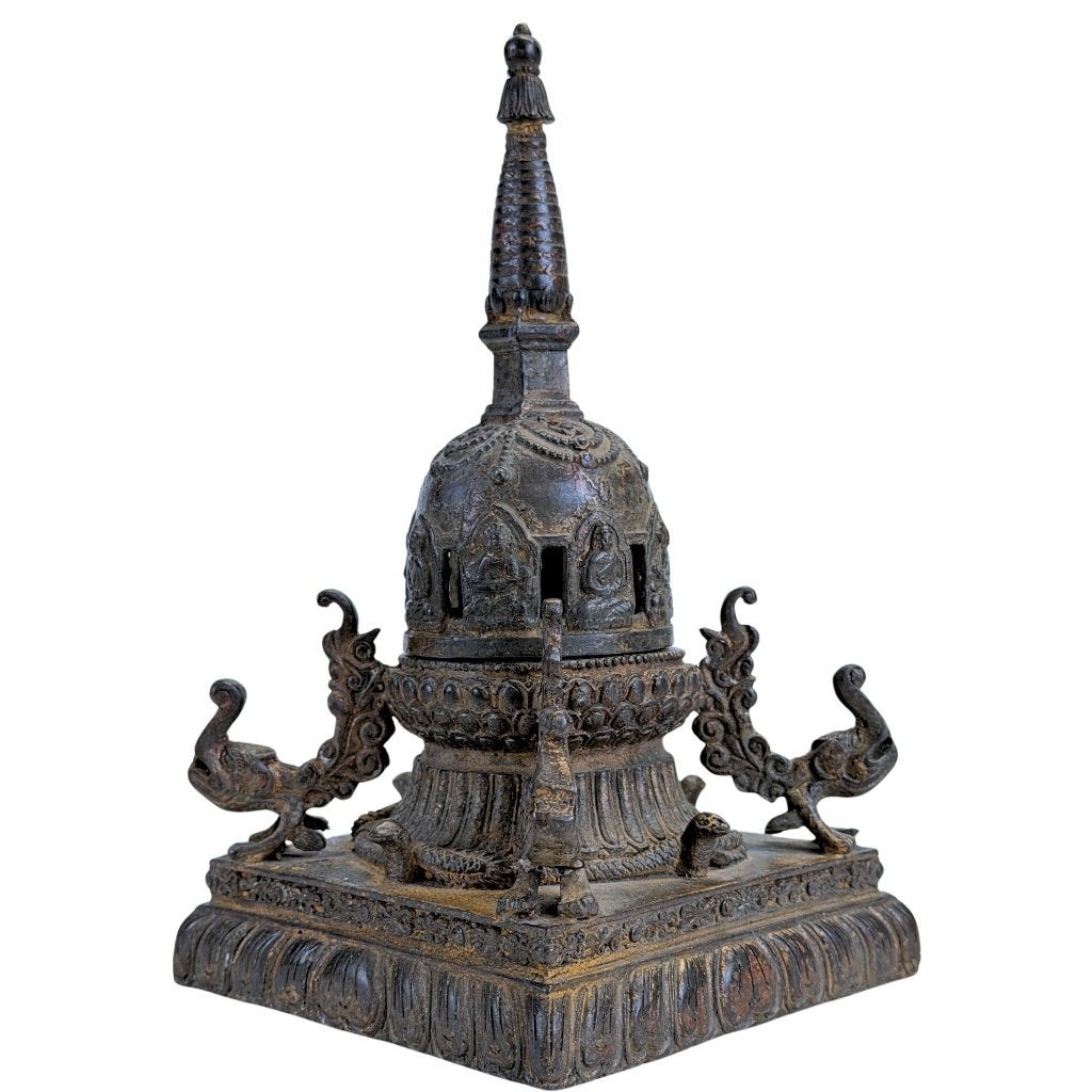 Chaitya wierookbrander – Newar – Nepal, Antiek en Kunst, Overige herkomsten, Ophalen of Verzenden, Ritueel object, Metaal