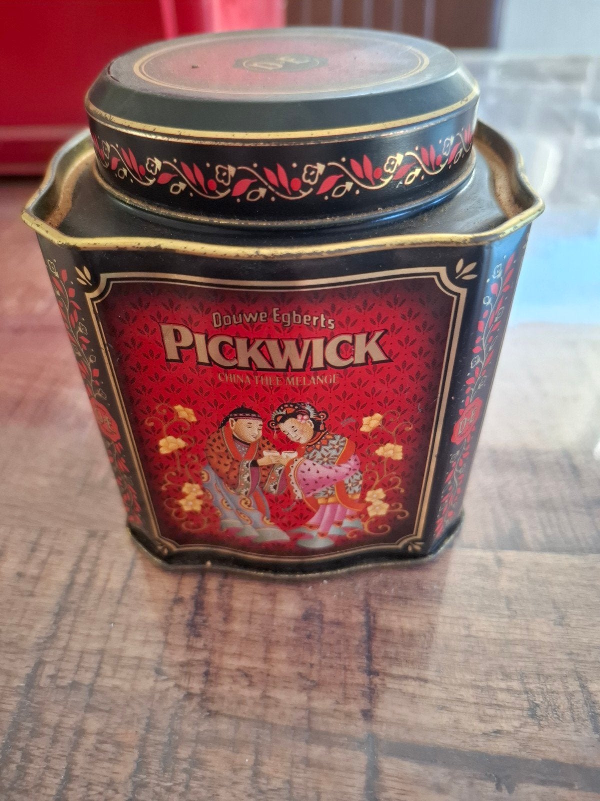 Vintage Pickwick China Thee Melange Blik, Ophalen of Verzenden, Gebruikt, Thee, Pickwick