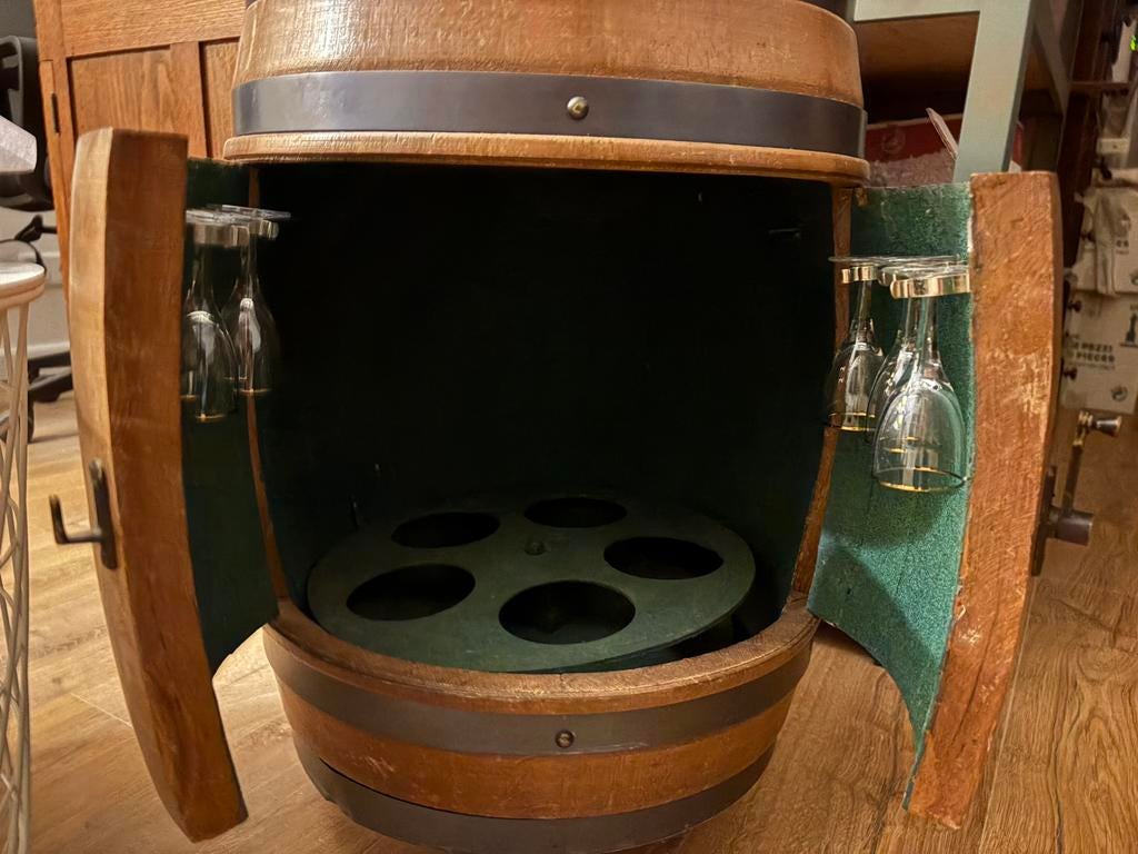 Wijnvat bar cabinet – uniek decoratief meubel, Ophalen, Gebruikt