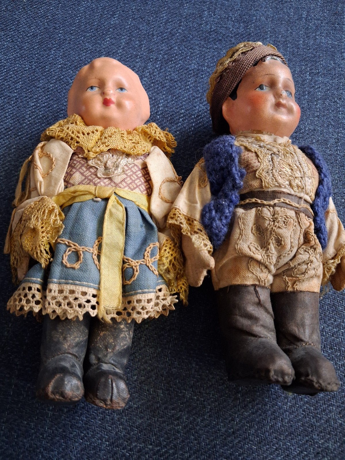 Antieke poppen - set van 2, mogelijk uit de jaren '20, Verzamelen, Ophalen of Verzenden, Gebruikt, Pop