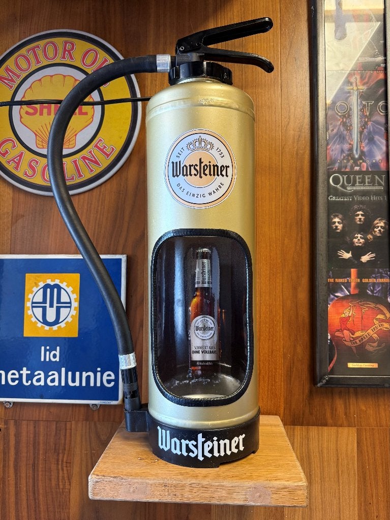 Warsteiner decoratieve brandblusser lamp, mancave, Ophalen of Verzenden, Nieuw, E14 (klein), Led-lamp