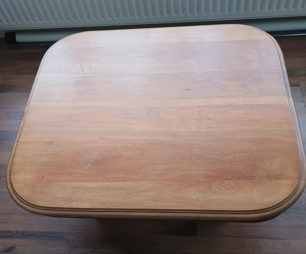 Antiek, notenhout salontafel met ronde hoeken, Ophalen