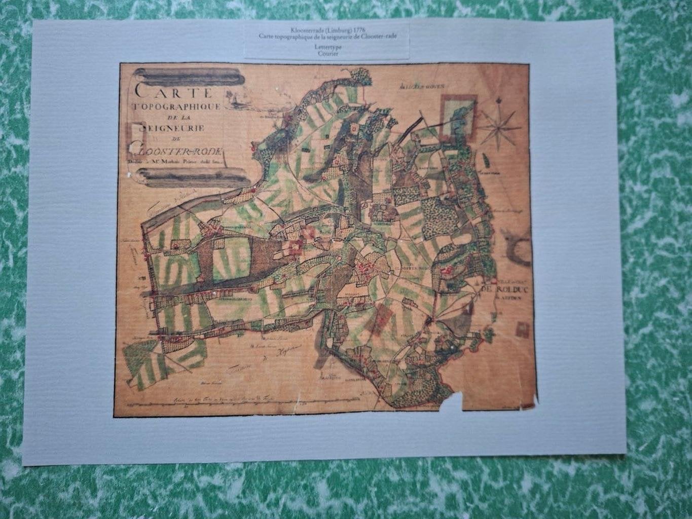 oude landkaart Kloosterrade Limburg 1776, Voor 1800, Ophalen of Verzenden, Landkaart, Nederland